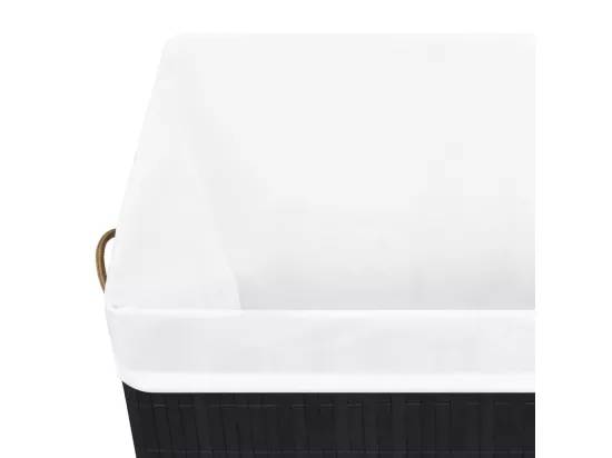 Panier à linge Bambou Noir 83 L