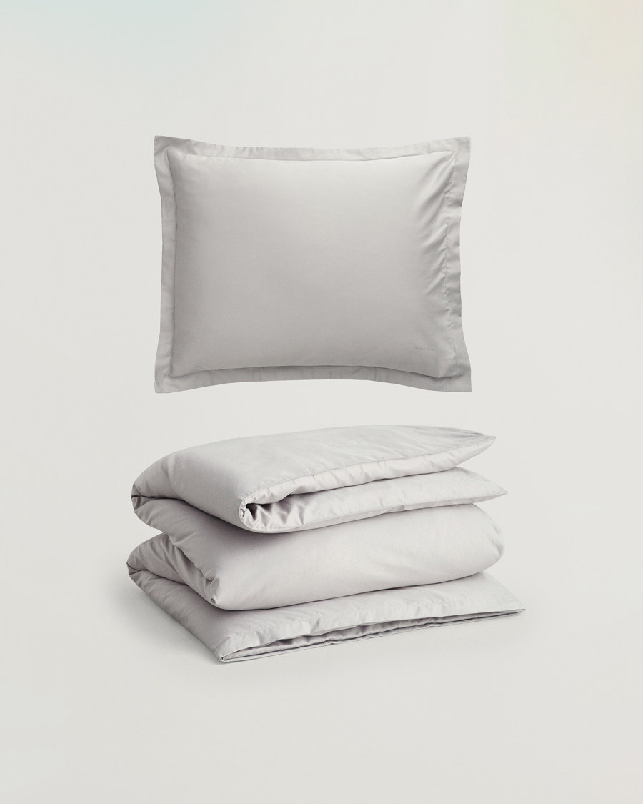 GANT Sateen Duvet & Pillowcase Set Moon Grey