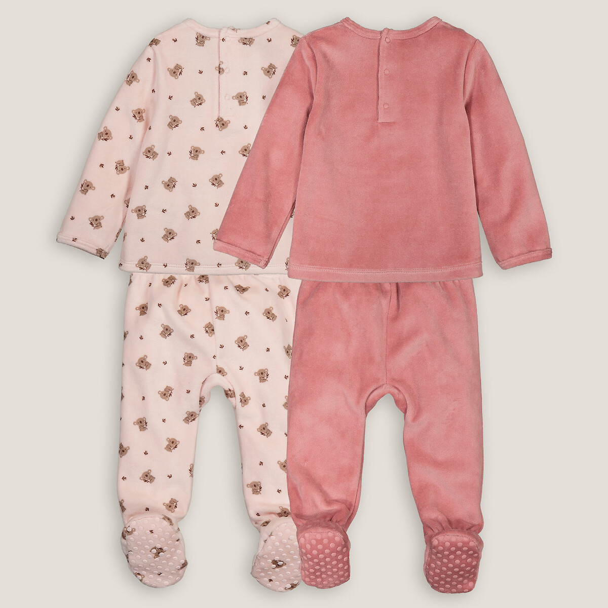 COLEÇÃO LA REDOUTE<br>Conjunto de 2 pijamas de veludo, 2 peças, estampa de coala