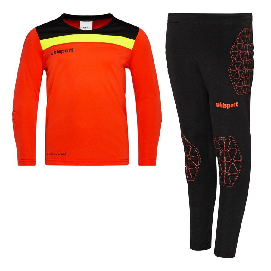 Uhlsport Kit pour Gardien Offense 23 - Orange/Noir/Jaune Fluo Enfant