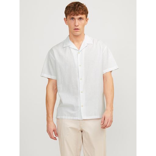 Jack&Jones Summer Resort Linen Blend Skjorte, White, XL