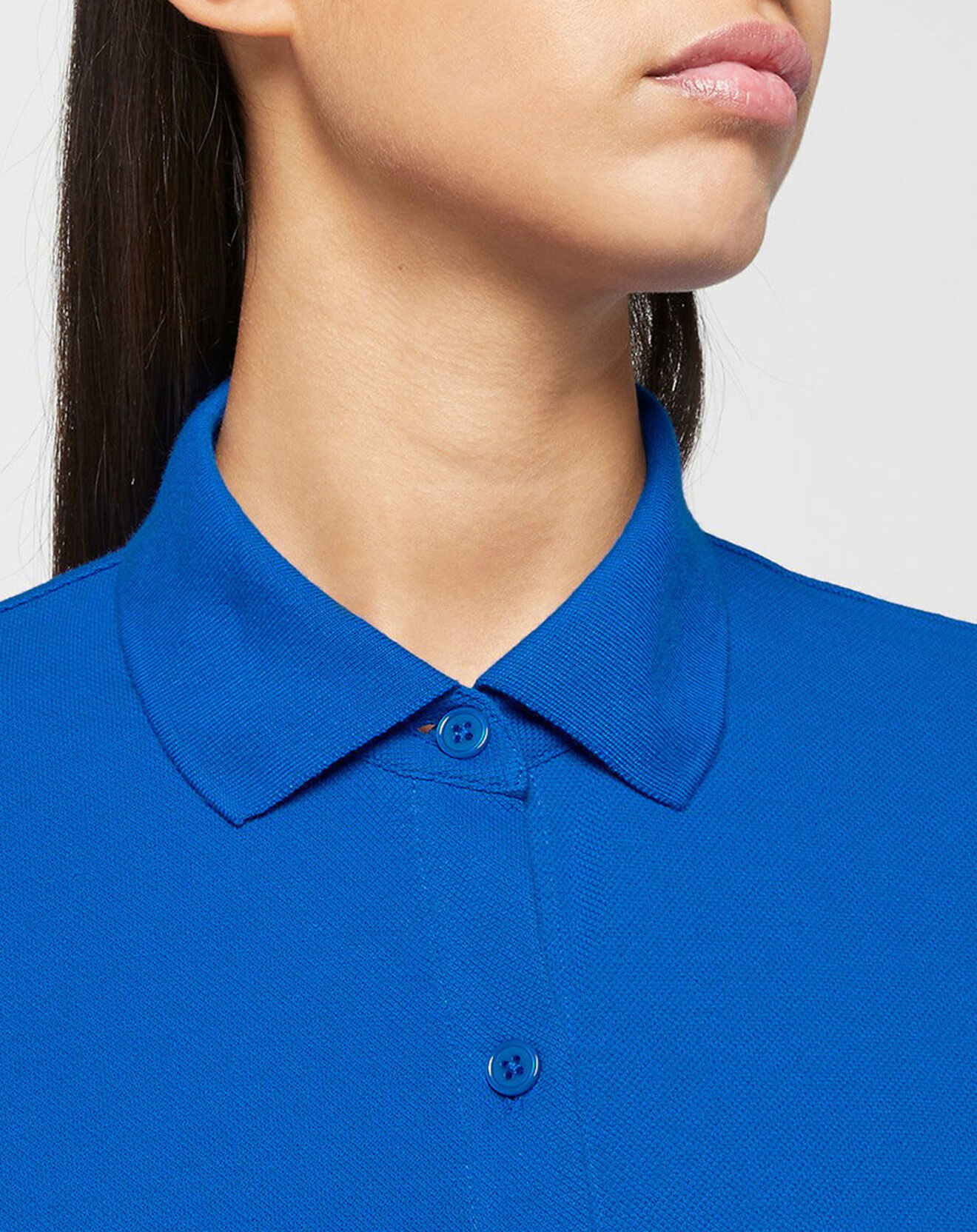 Jodhpur Robe mi-longue en Coton piqué Arias évasée bleu électrique