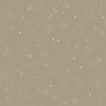 Vliesbehang Cosmos taupe (dessin 139736)
