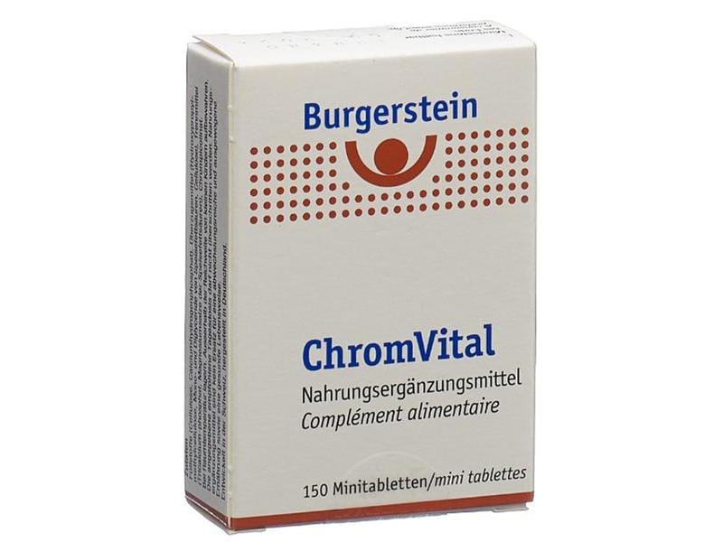 Burgerstein Chromvital 150 Tabletten Vegane Chrom-Tabletten im Dispenser für den Stoffwechsel