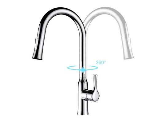 HUDOR - Mitigeur avec douchette Robinet de cuisine 1812500-u en laiton chromé collection ery...