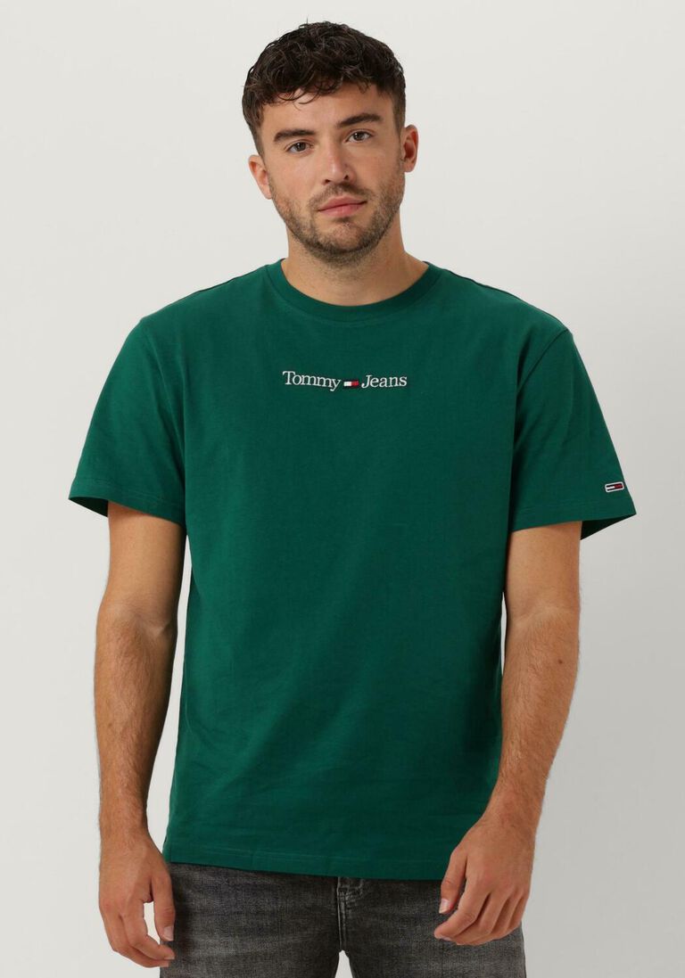 TOMMY JEANS donkergroene tommy jeans t-shirt tjm classic linear logo tee
