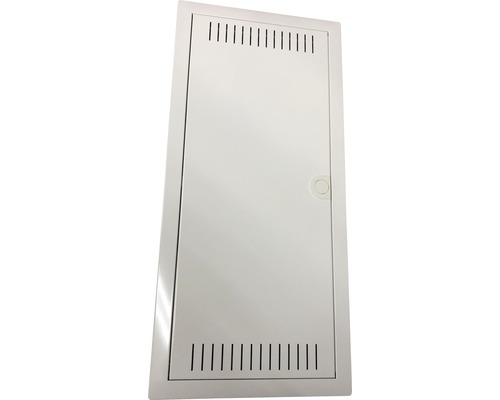 Hager VH48NW volta Multimedia IP30 inbouwverdeler, kunststof, 4-rijig, met gesleufde stalen deur, wit, BxHxD 314x721x90 mm