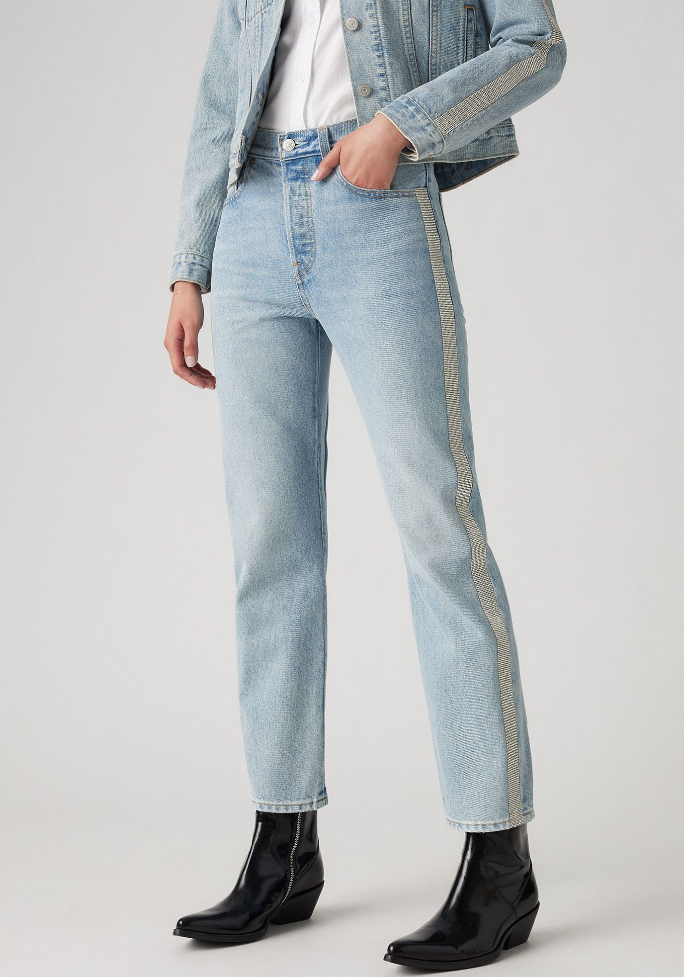 Levi's® 7/8-Jeans »501 CROP«, mit Glitzerdetails an Seitennähten