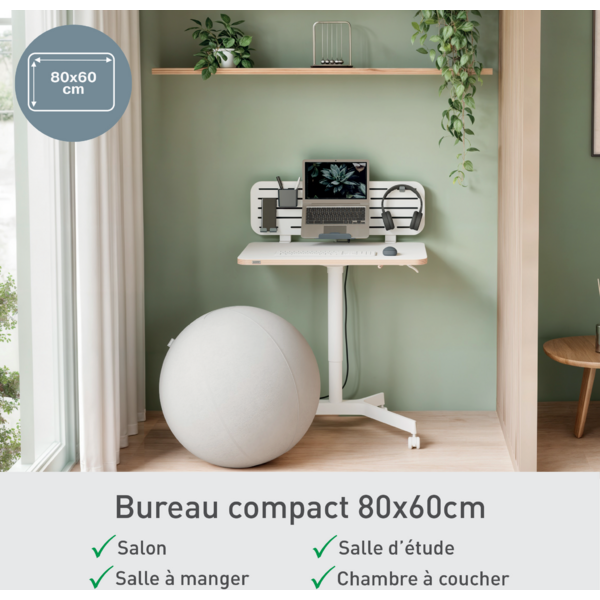 Bureau manuel compact - assis-debout - blanc - Leitz Ergo