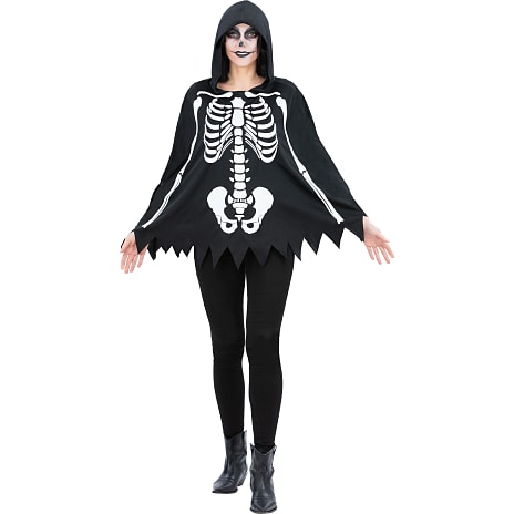 Halloween skelet poncho str. 180