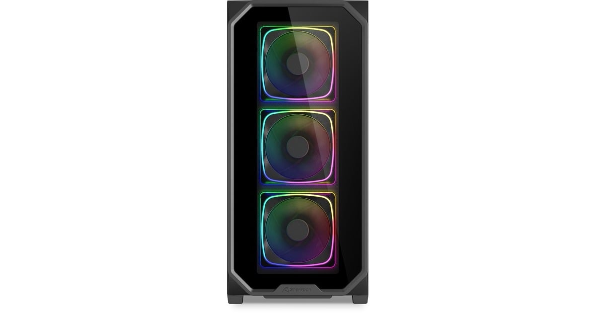 SharkoonAK5G RGB midi tower behuizing  (Zwart | 2x USB-A | 1x USB-C | RGB | Tempered Glass)