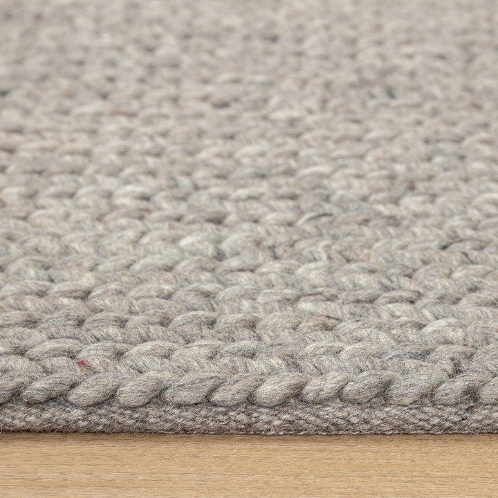 Wollen vloerkleed - Twist Grijs | Visgraat motief