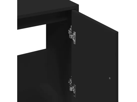 Armoire d'évier noir 63x29x55 cm bois d'ingénierie
