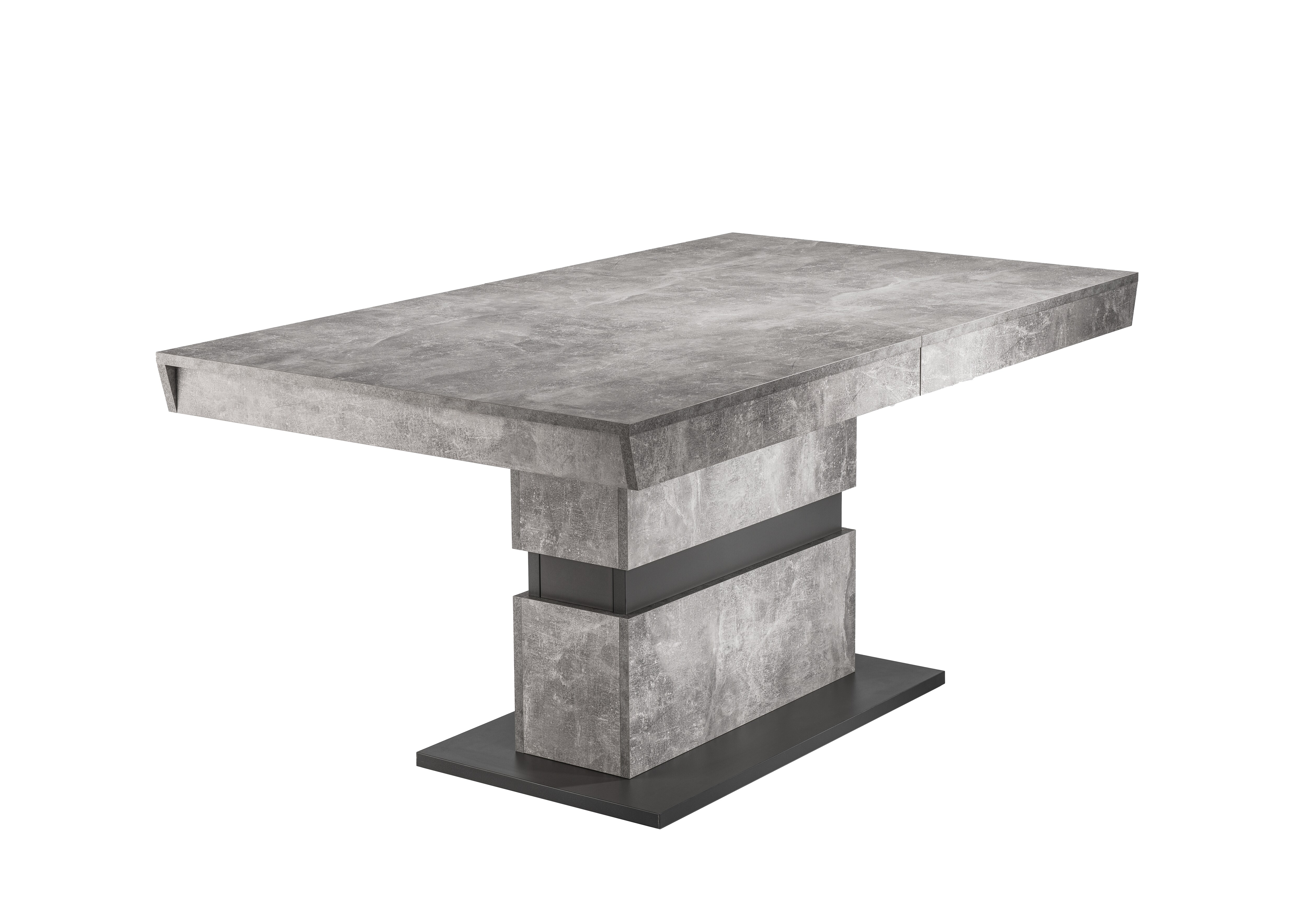 byLIVING Esstisch MATTHEW, Breite 140 cm, Auszug 195 cm, Beton-Optik/dunkelgrau