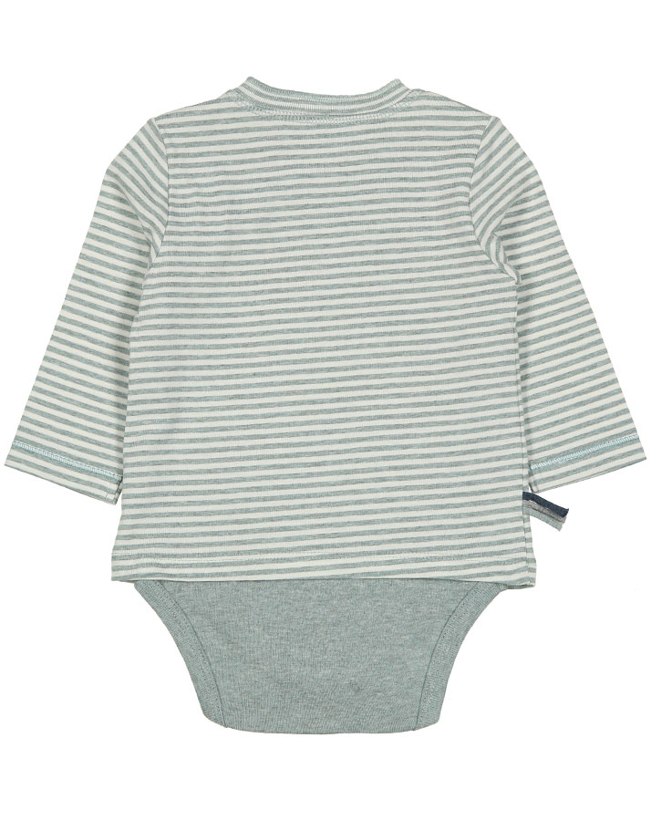 Langarm-Bodyshirt ELYA gestreift in mint melange