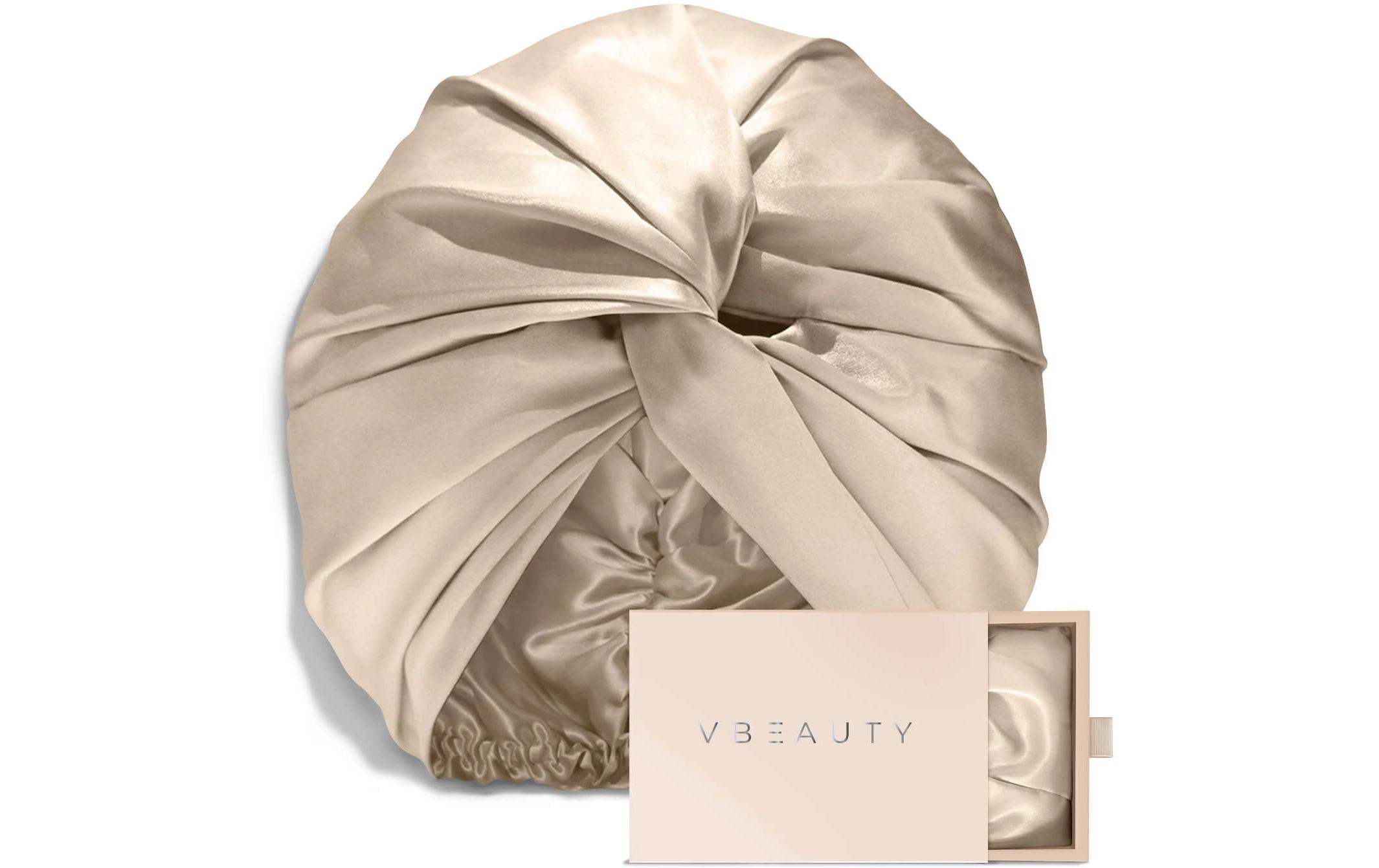 Premium Seiden Turban ChampagnerTurban aus Maulbeerseide