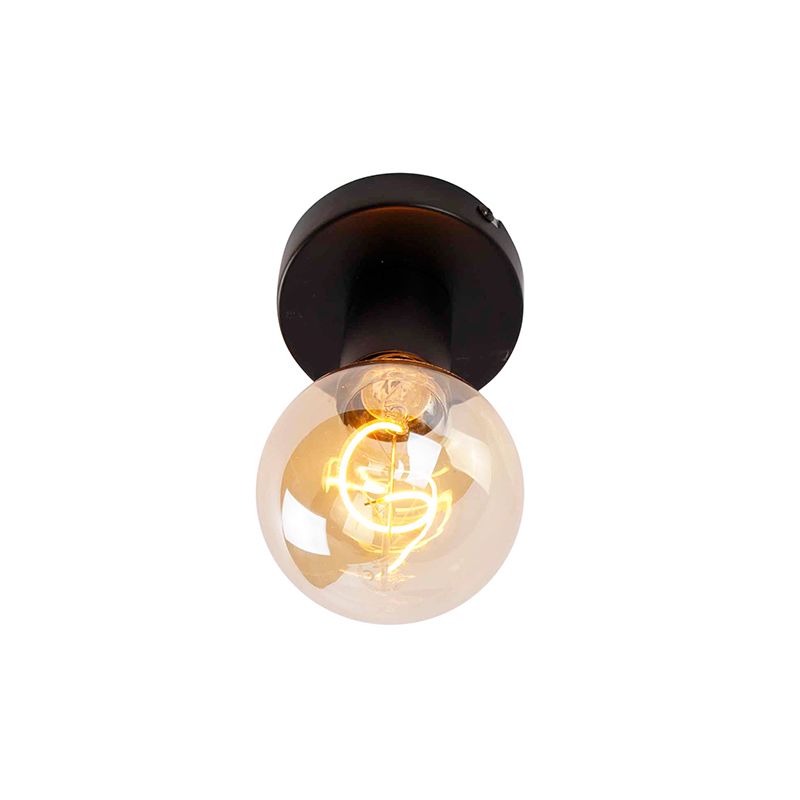 Moderne plafondlamp zwart 9 cm - Facil