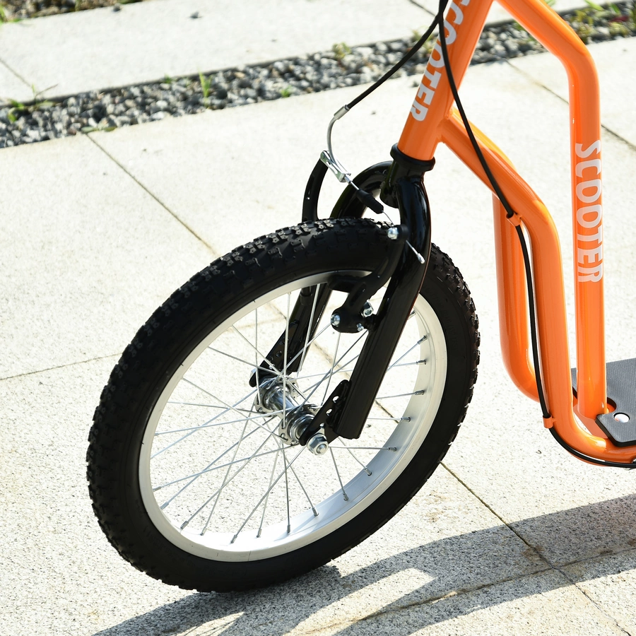 HOMCOM Kinderroller mit Handbremse orange
