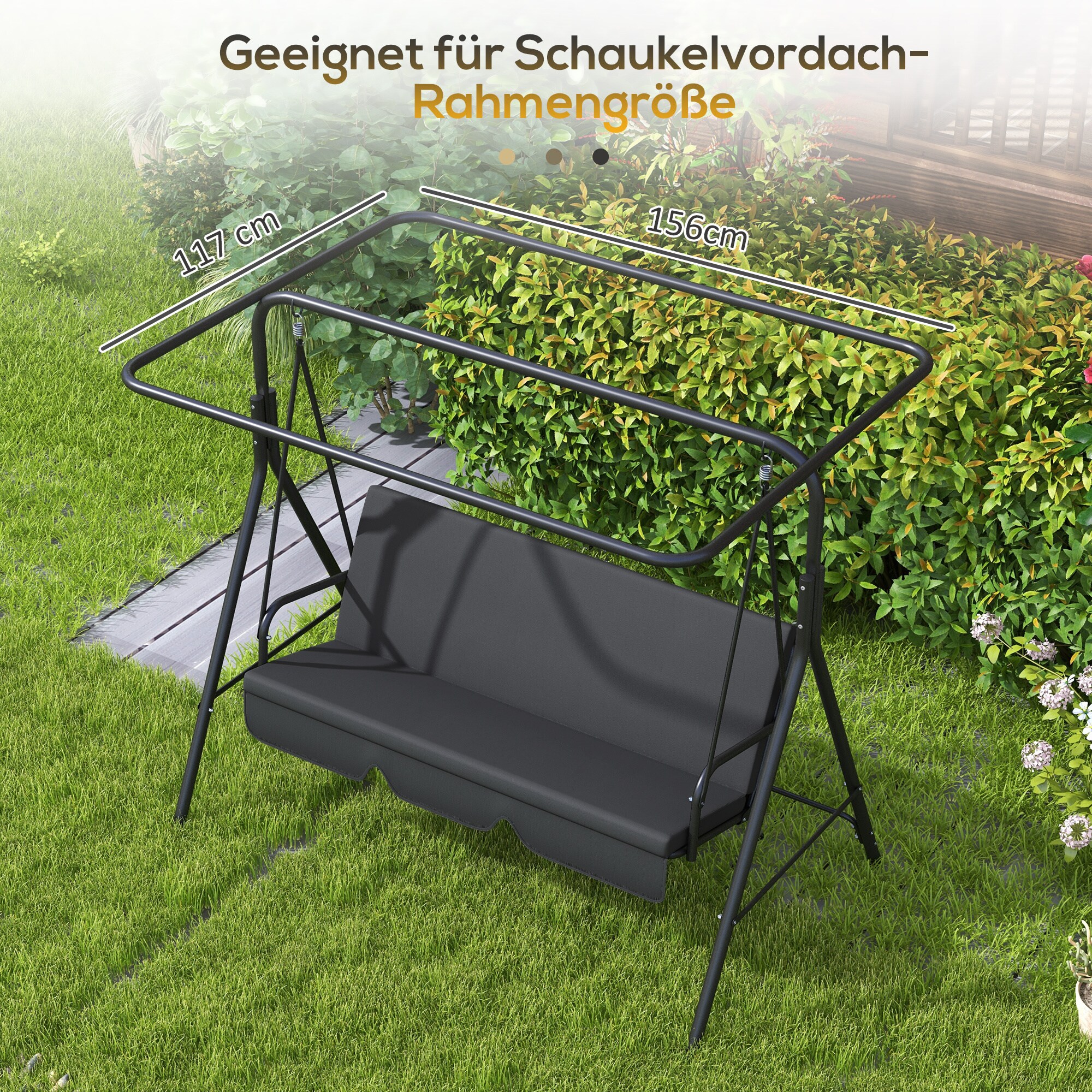 Outsunny Ersatzdach für 3-Sitzer Hollywoodschaukel grau 156L x 117B x 15H cm
