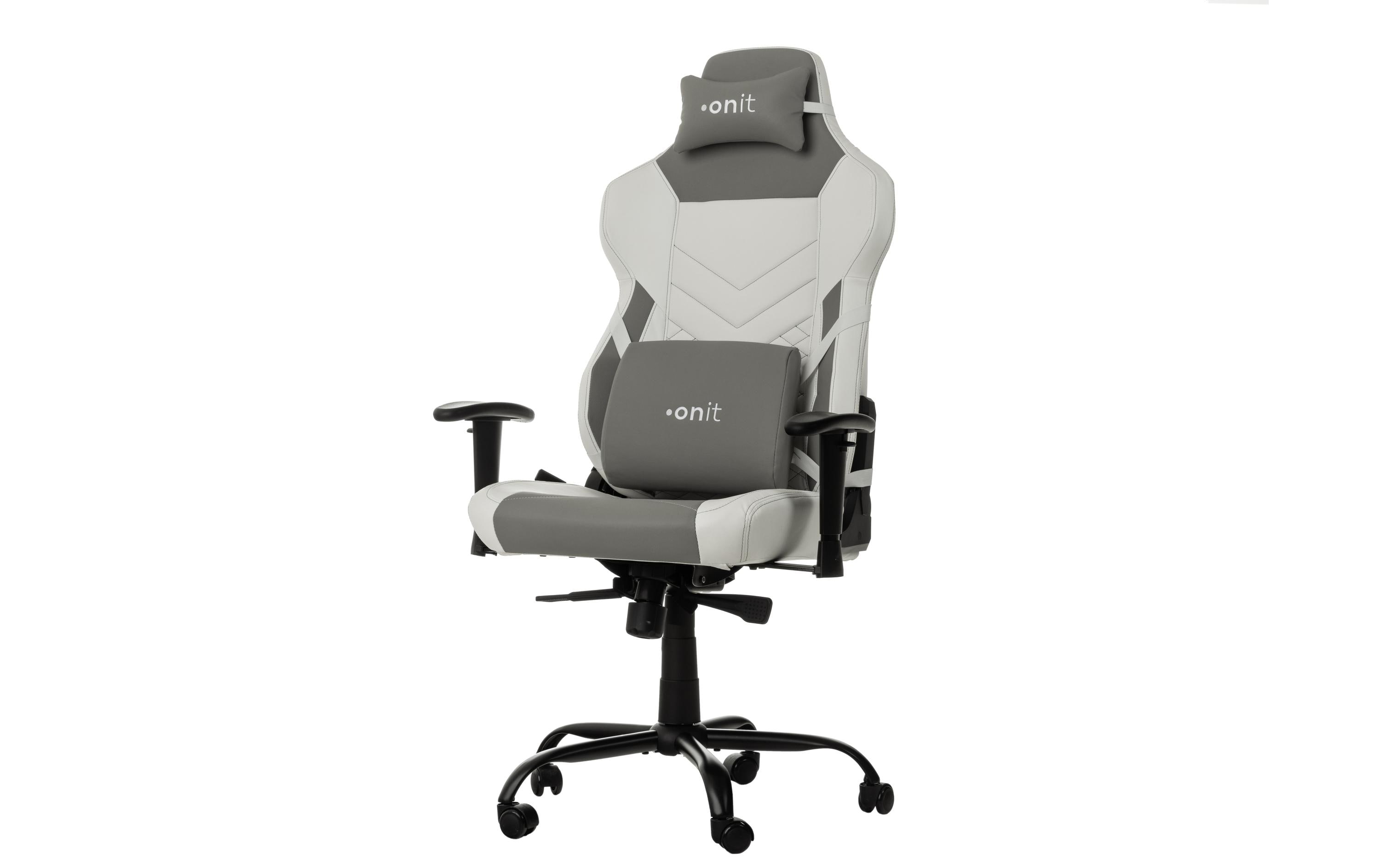 Gaming-Stuhl Weiss/Grau<br>Ergonomischer Stuhl für lange Gaming-Sessions und Arbeitstage