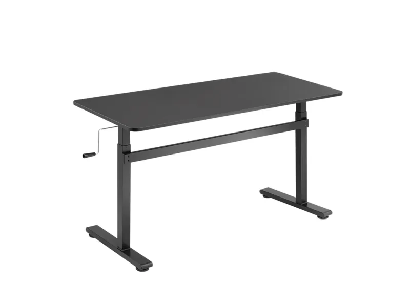 LogiLink EO0027, Lige, Rektangulær form, Spånplader, Aluminium, Stål, Hjemmekontor, Kontor, Sort