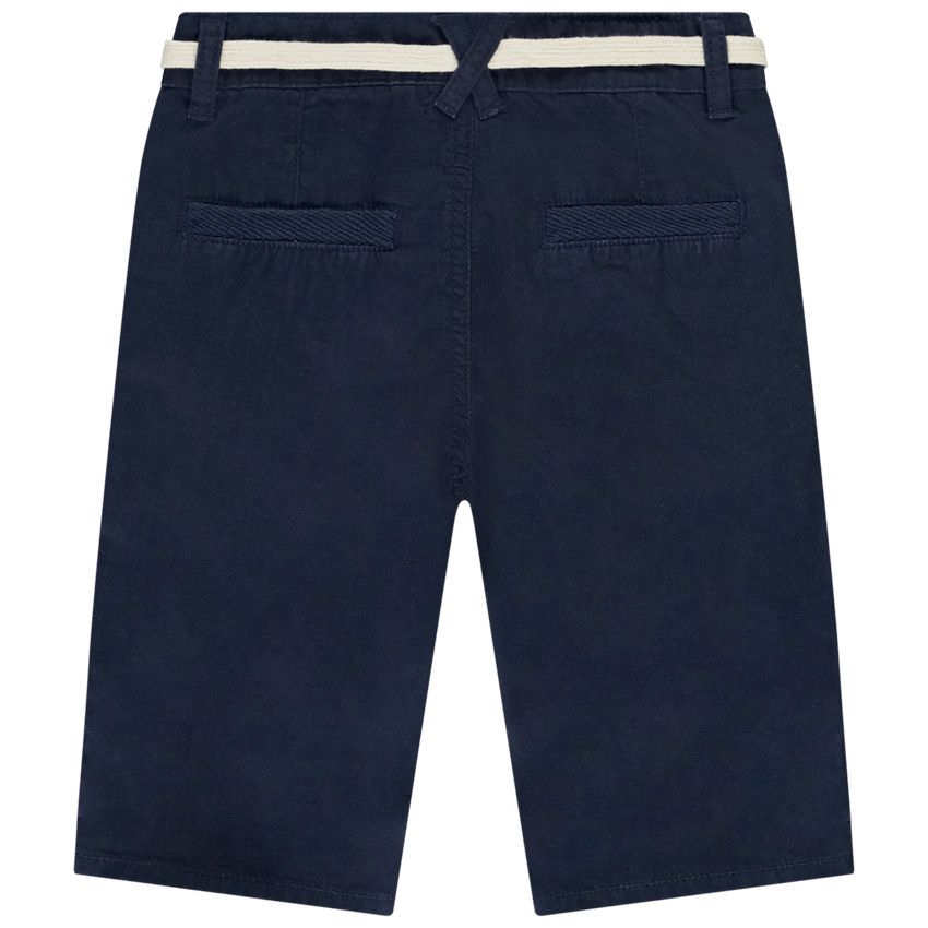 Bermuda ceinturé en twill pour garçon - Bleu marine