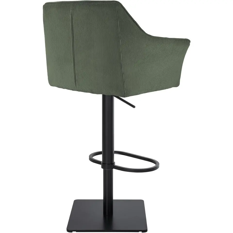 CLP Barkruk Damaso zwart Frame - Ribstof - groen
