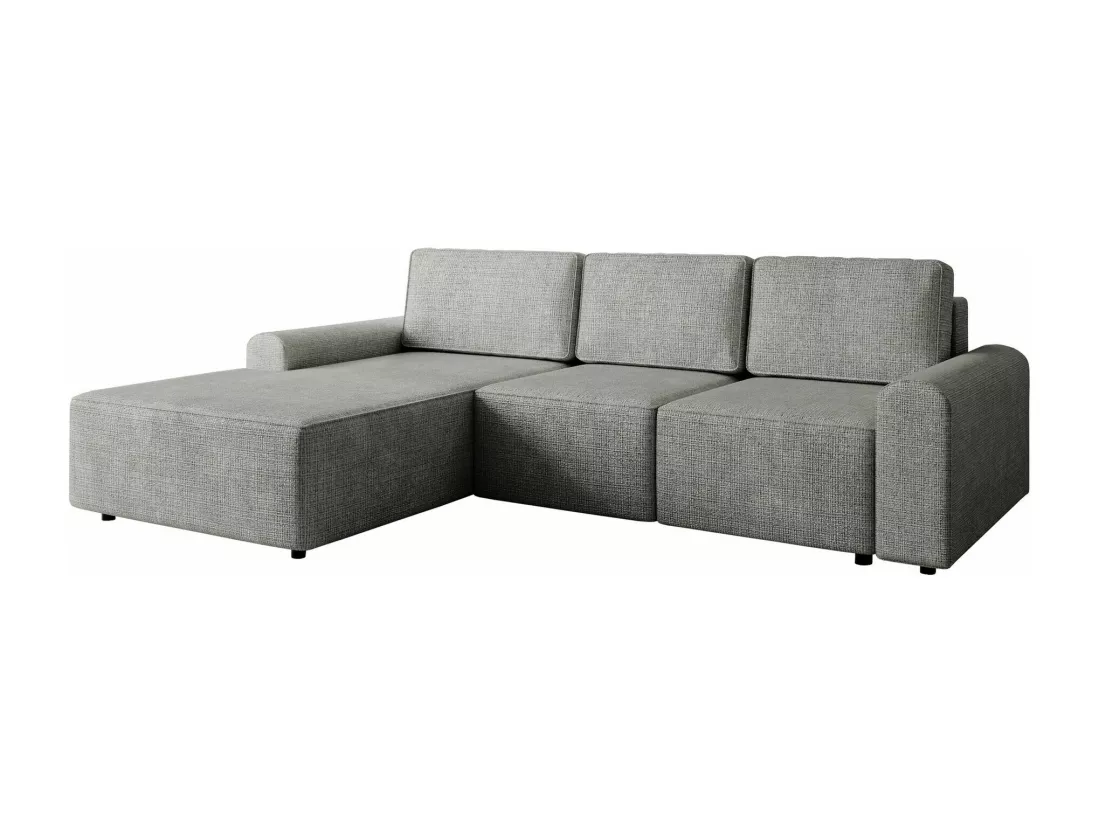 Canapé d'angle Stonecrest 105, Gris, Fonction de couchage, Boîte de literie, 258x168x85cm