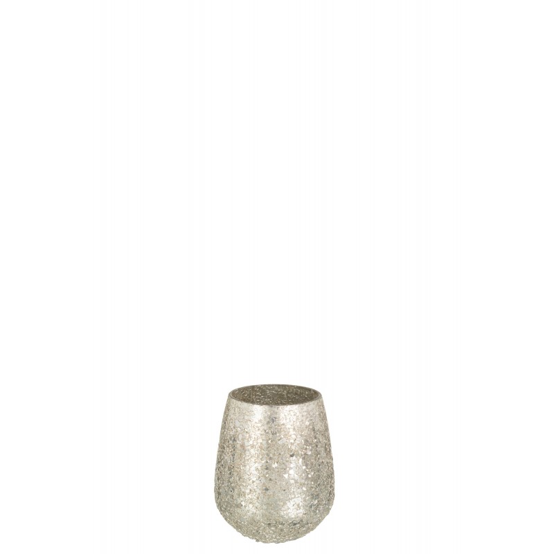 Photophore en verre or 10,5x10,5x12cm
