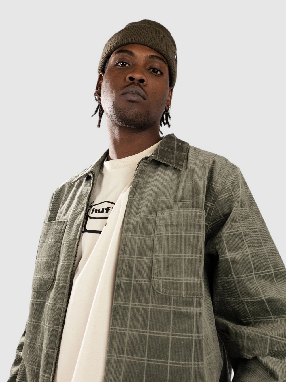 HUF Trenton Zip Shacket Jacket olive