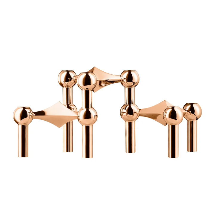 Stoff Nagel - Kerzenhalter, rosègold (3er-Set)