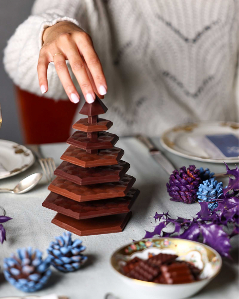 Sapin à Monter Chocolat Noir 75% & Chocolat au Lait 45% | Le Chocolat Alain Ducasse 320g