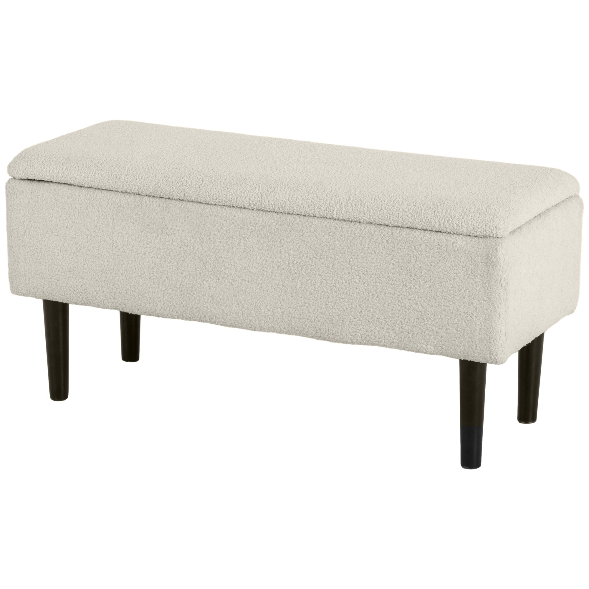 HOMCOM Sitzbank mit Stauraum weiß 95L x 38B x 45H cm