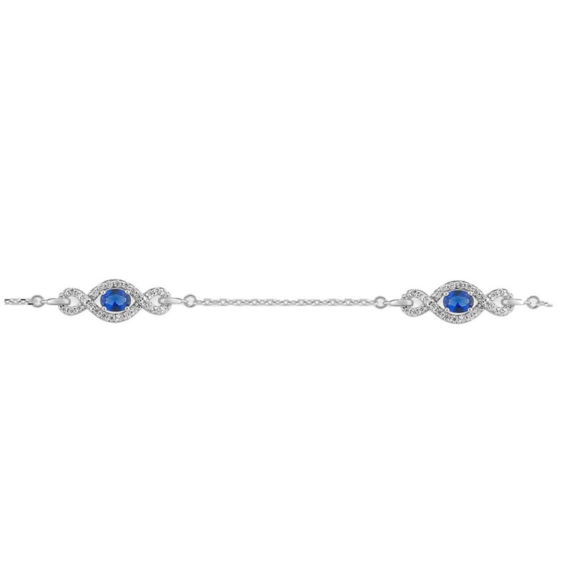 Bracelet Femme - Oxyde de zirconium - Argent 925 - Longueur : 18 cm