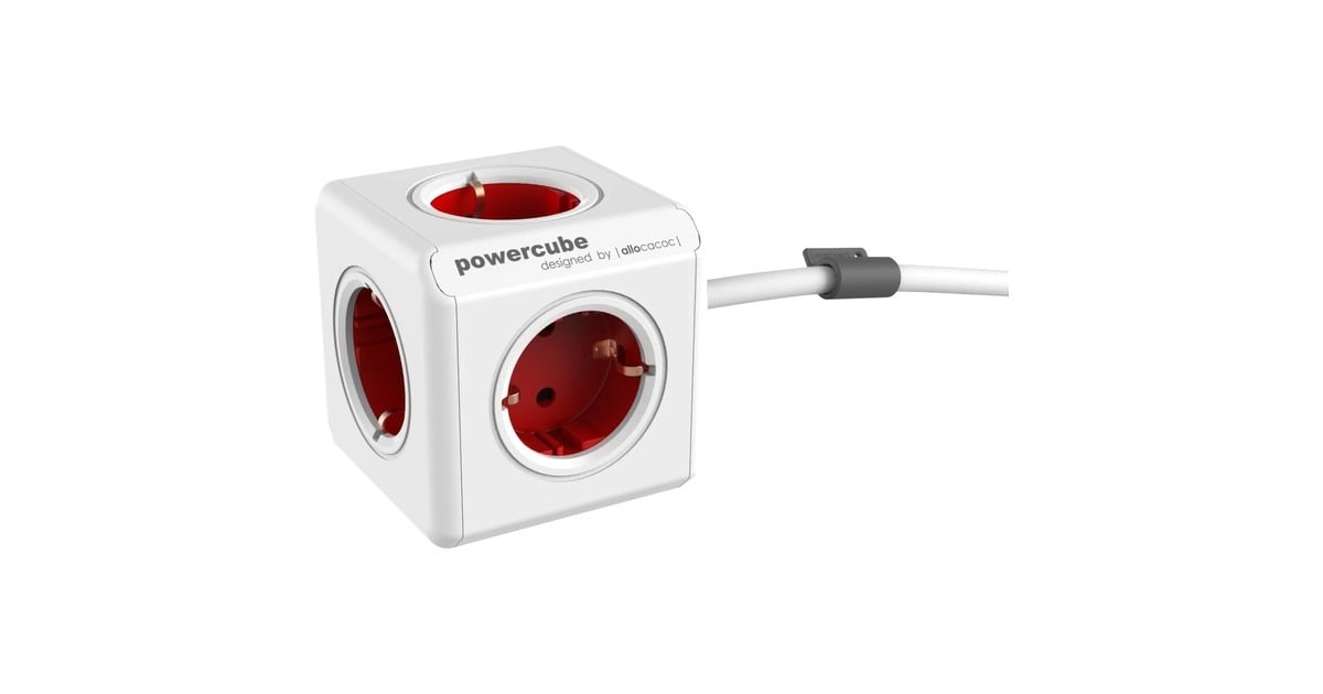 AllocacocPowerCube Extended stekkerdoos stekkerdoos  (Wit/rood)