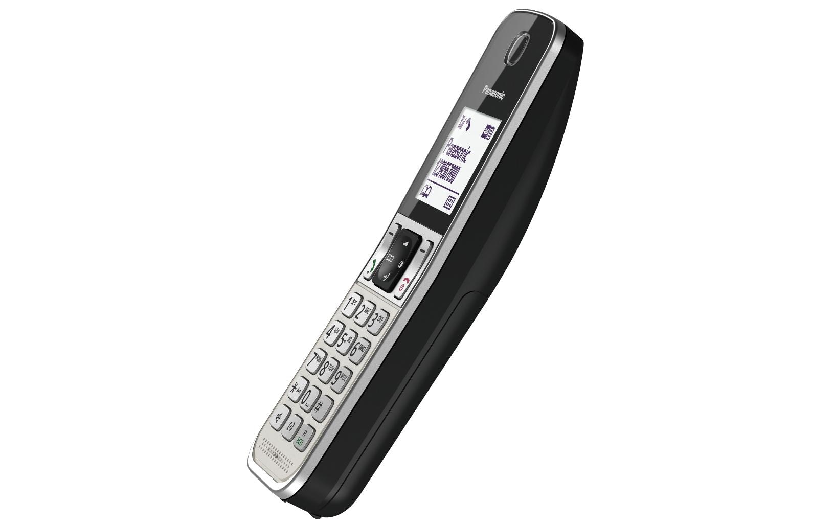 Schnurlostelefon KX-TGD320SLW Schwarz/SilberDigitales Schnurlostelefon mit integriertem Anrufbeantworter