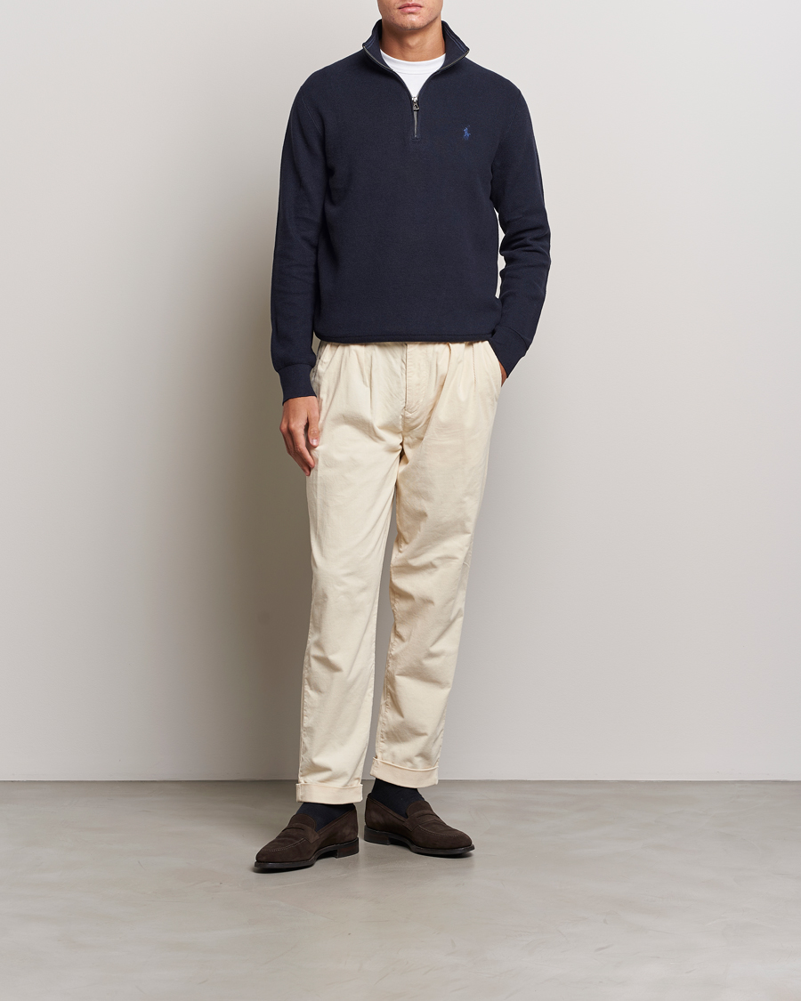 Polo Ralph Lauren Textured Half Zip Navy Heather