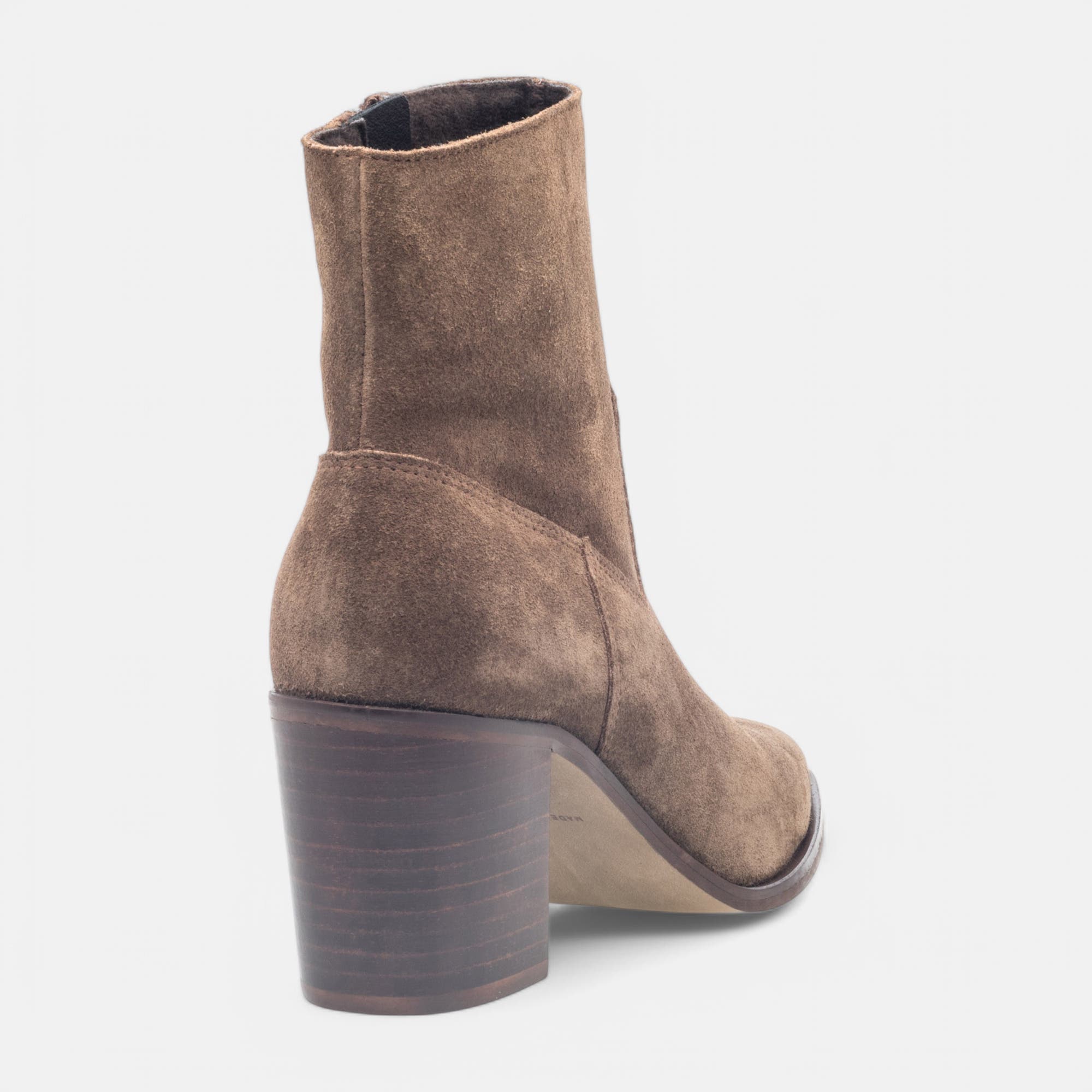 Bottines à talon Femme en cuir taupe