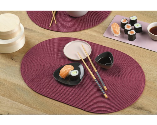 Geweven spiraal placemat, bessen, 30 x 45 cm