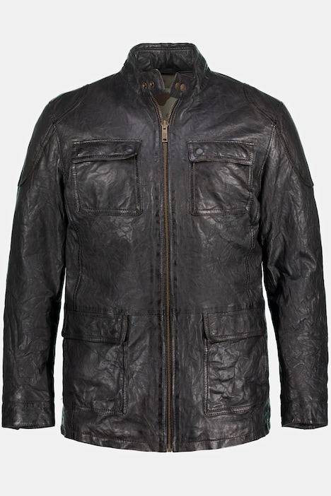 Lederjacke, Leder, Lamm-Nappaleder, warmes Futter, Stehkragen