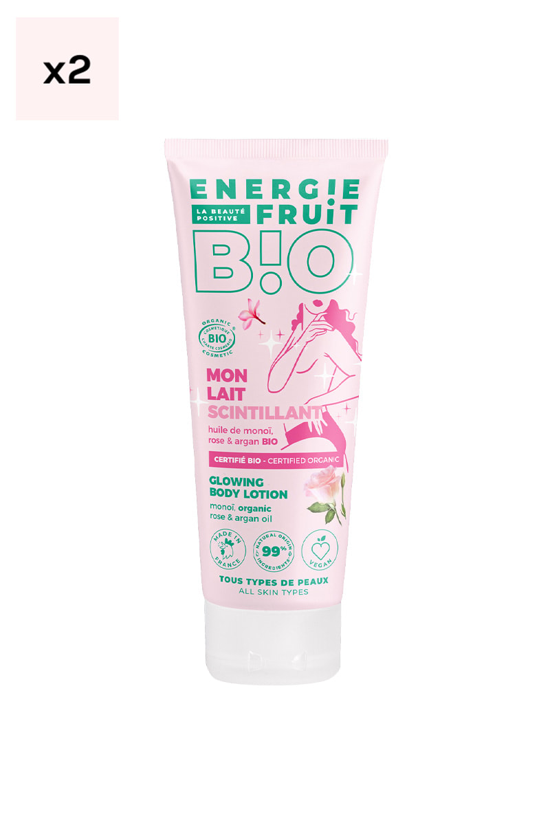 Laits scintillants bio - Monoï & rose - Corps - 2 x 200 ml