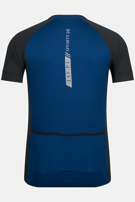 JAY-PI Rad-Trikotjacke, Bikewear, Rundhals, Halbarm, hinten Saumtaschen