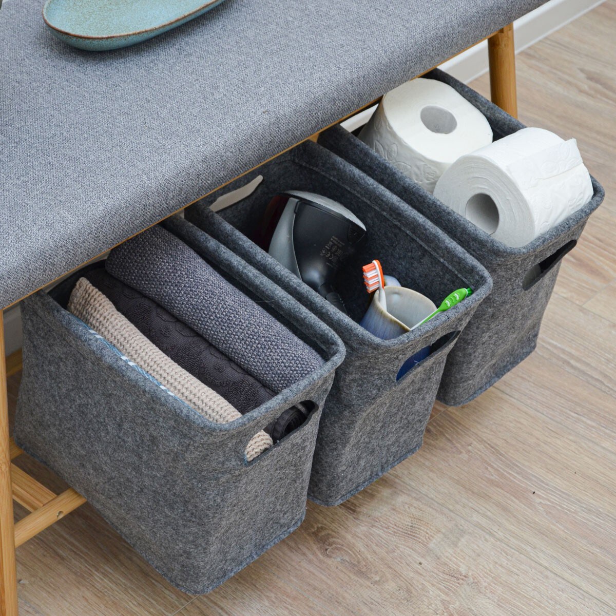 FILZ Toilettenpapier Aufbewahrung Box für 4 Klorollen Bad Deko Aufbewahrungsbox