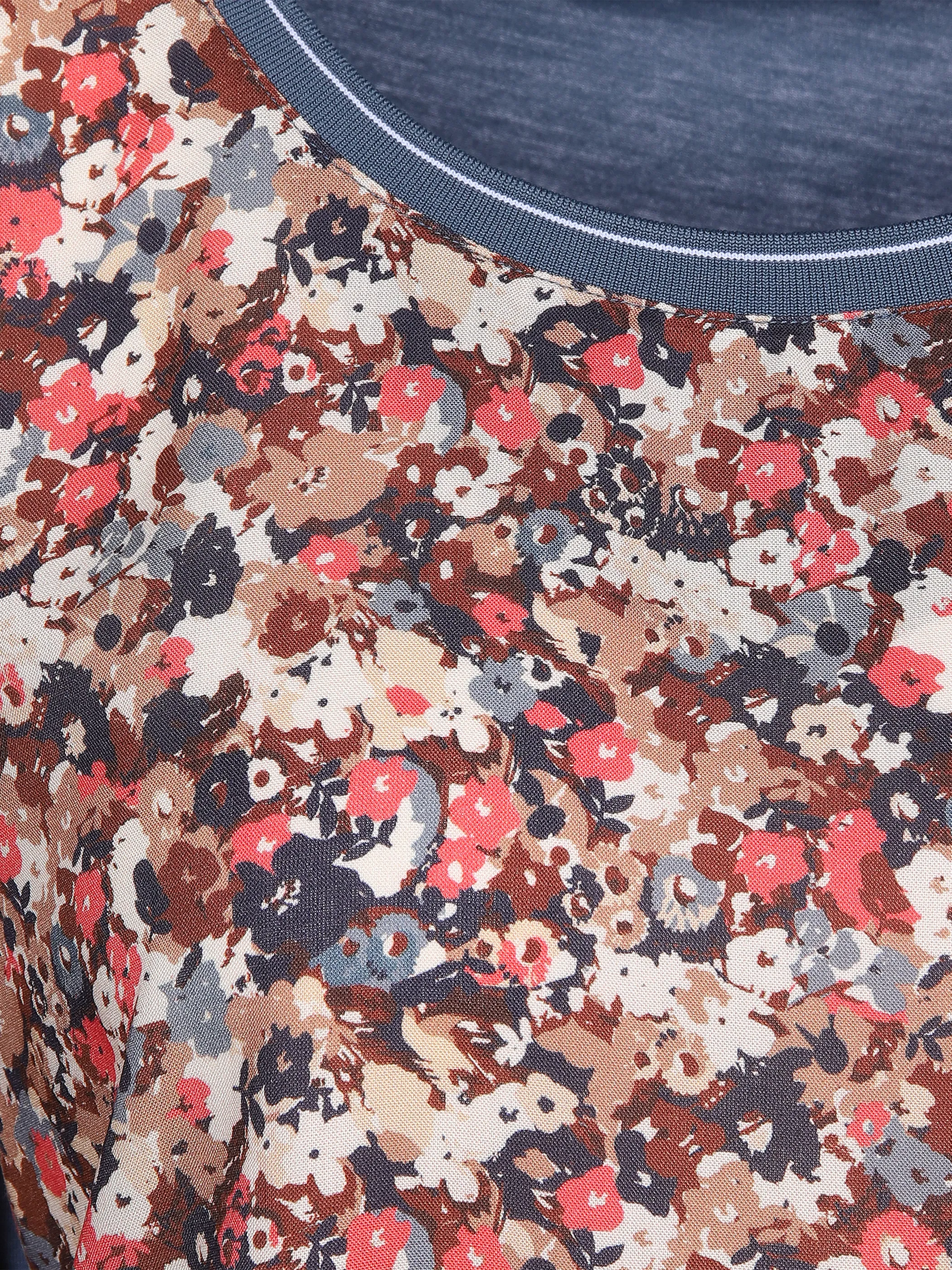 Damen Shirt im Materialmix