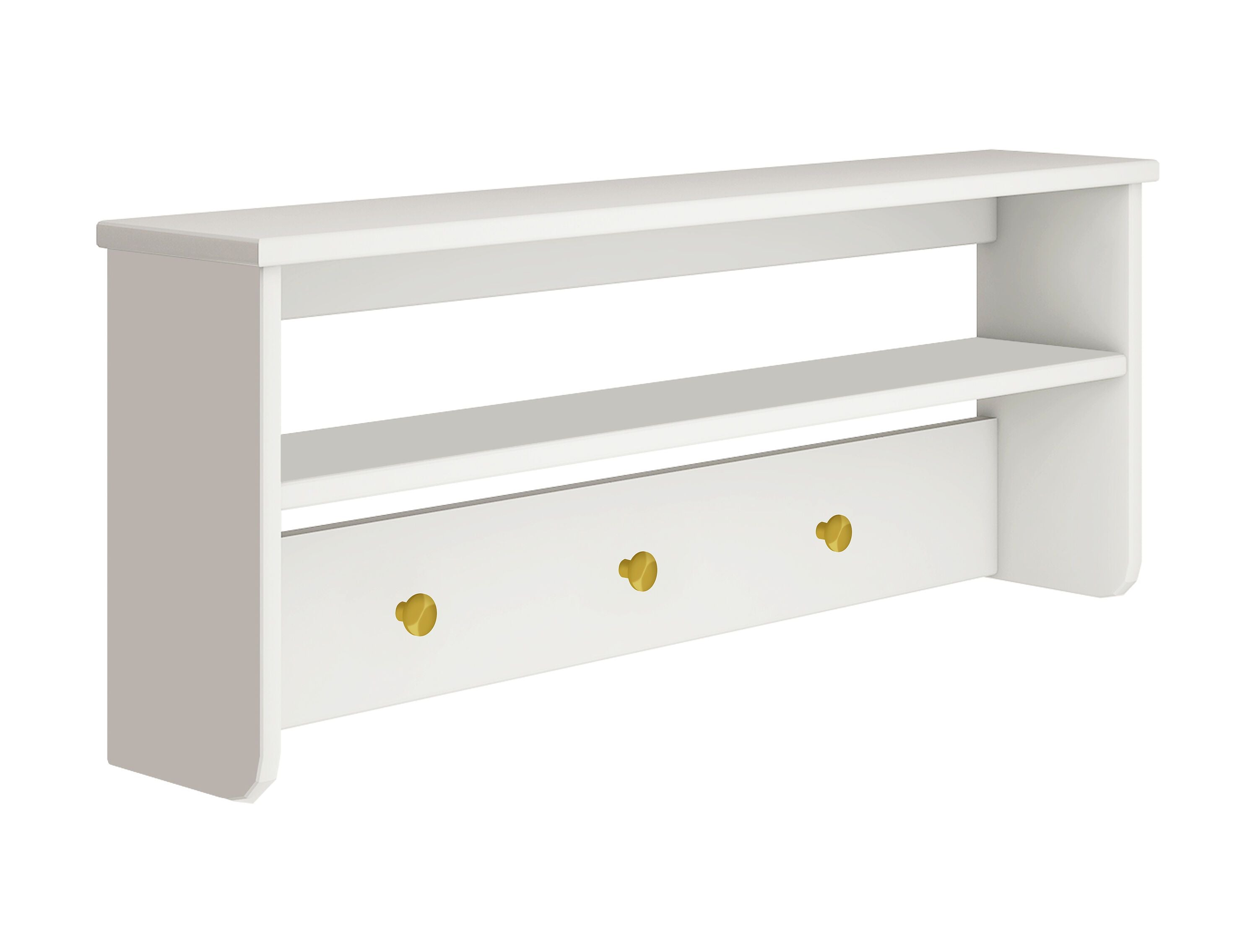 LUNA Wandregal Deckend Weiss - Weiss / B: 81.6 cm x T: 15.0 cm x H: 31.6 cm