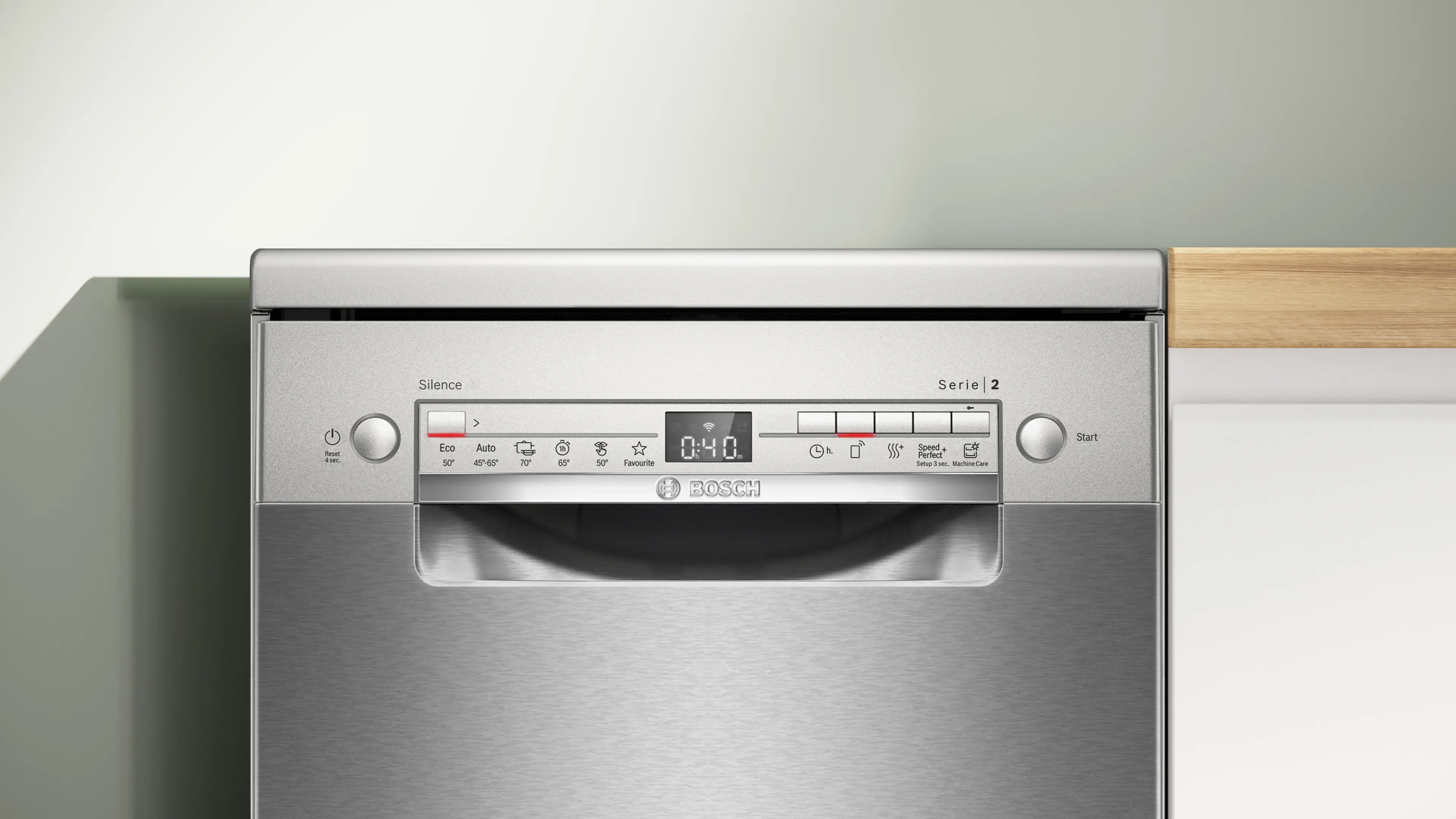 Serie 2 Vrijstaande vaatwasser 45 cm Geborsteld staal anti-fingerprint