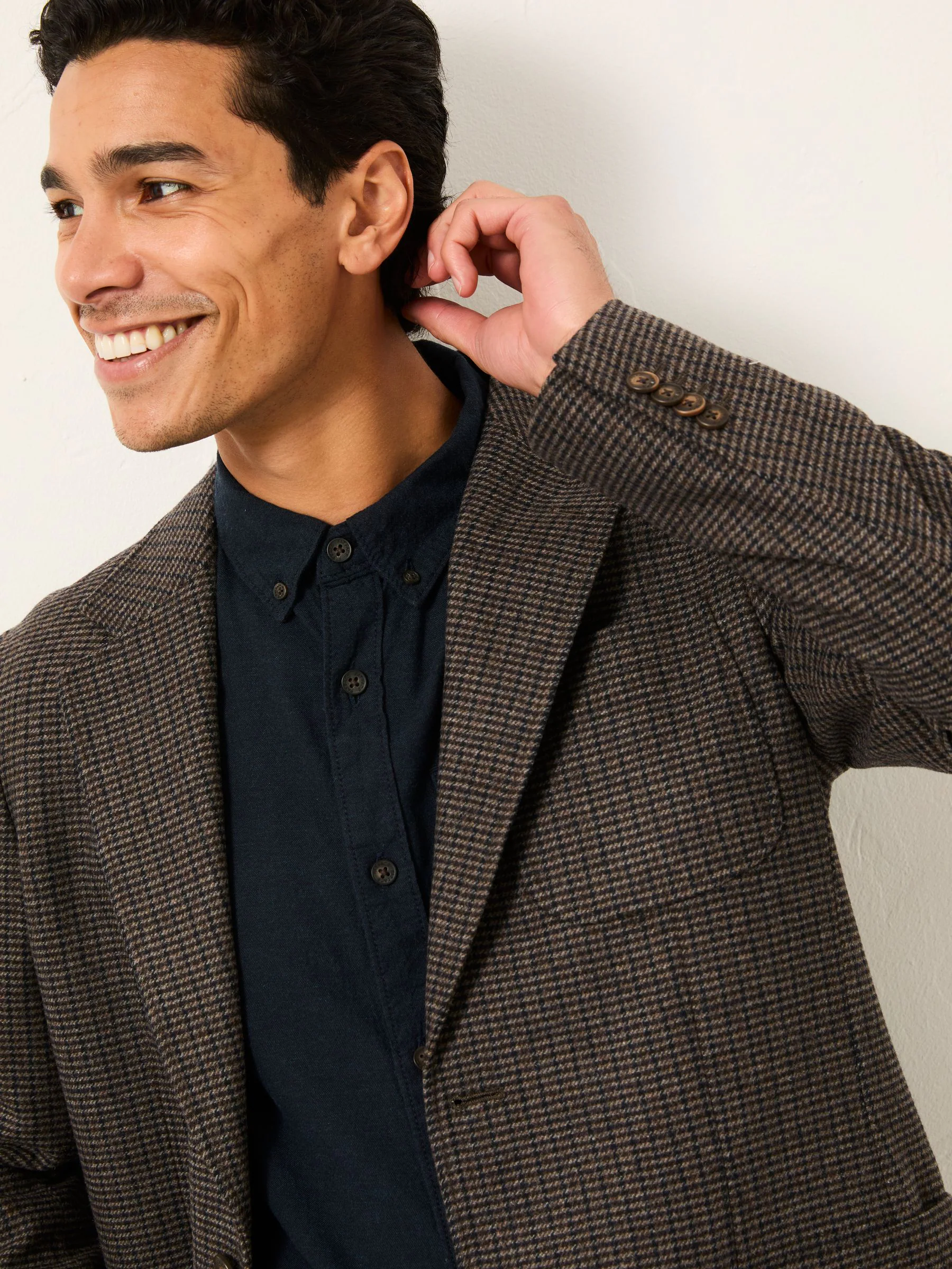 FatFace Wool Mix Houndstooth Check Blazer