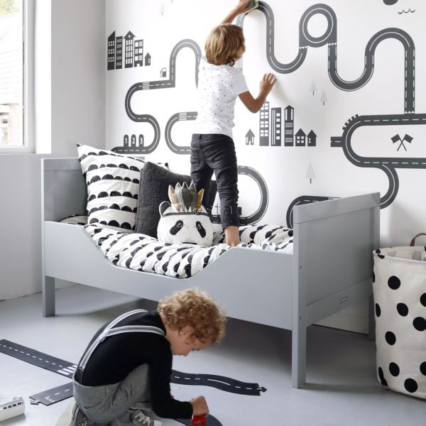 Estahome Straat Getekend Behang Zwart / Wit