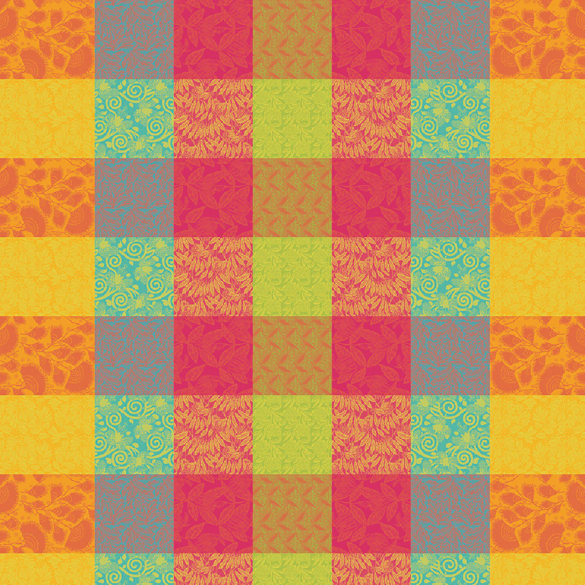 Nappe pur coton multicolore 180x250 Garnier Thiebaut