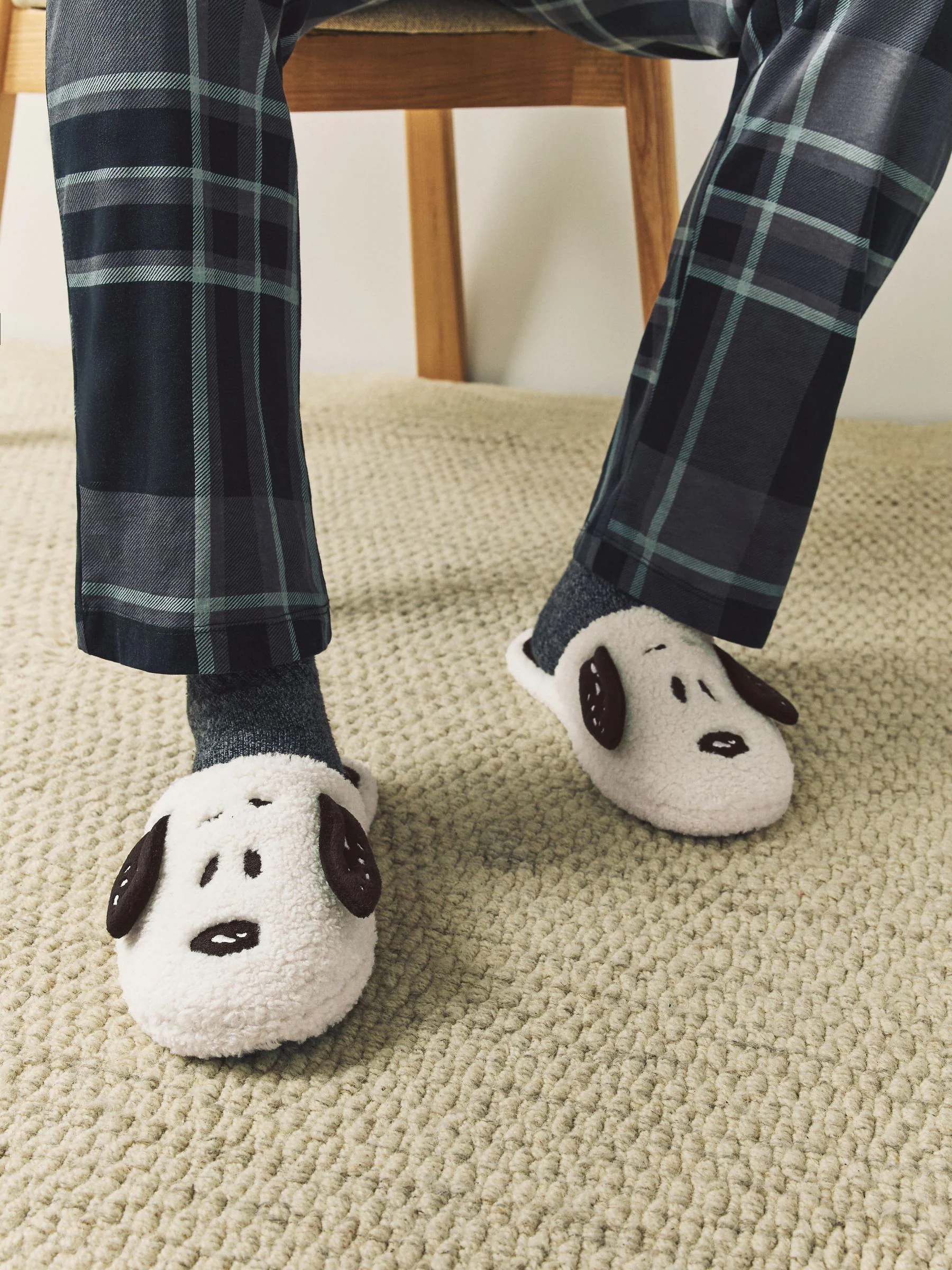 Crème - Snoopy Mule Slippers
